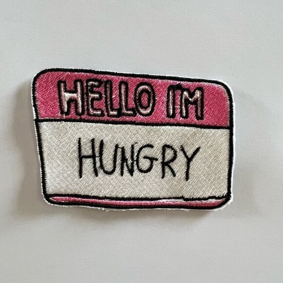 Handmade Accessories - Hello I’m Hungry Embroidered Name Patch